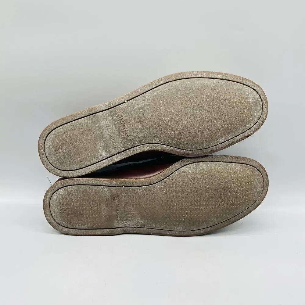 Sperry Shoes Mens 9.5 Brown Leather Top Sider J Crew Boat Moc Toe Casual Comfort